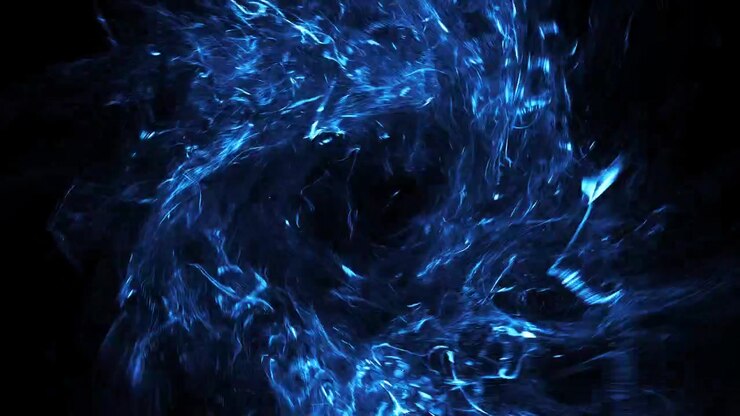 Expanding Blue Energy Vortex on Black Background