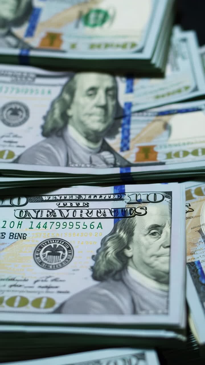 Pile di banconote da cento dollari
