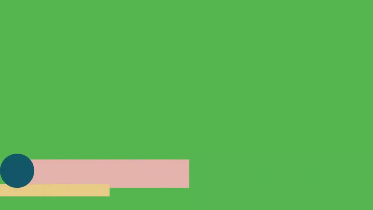 Animated Lower Third Graphic with Geometric Shapes on Green Screen