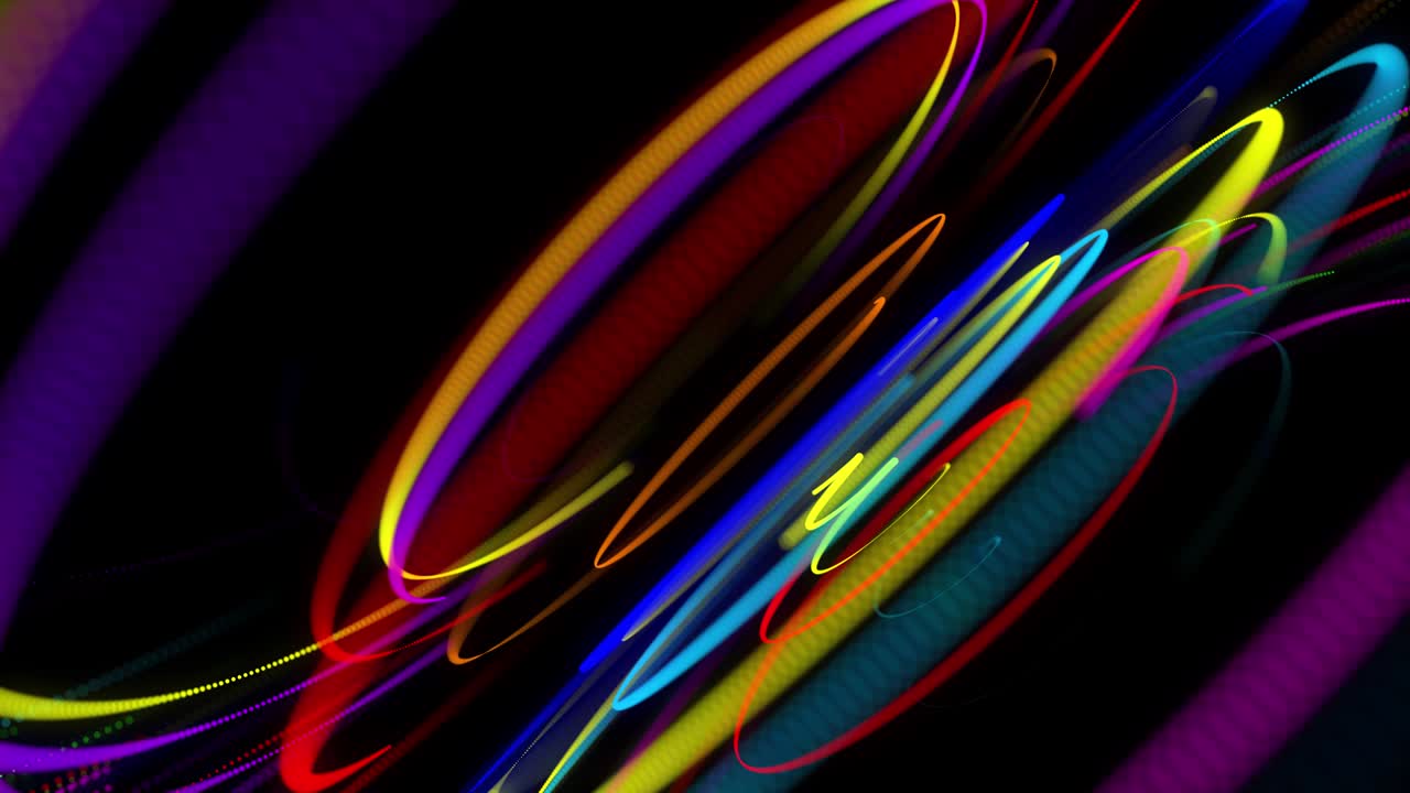 estilo creativo fondo abstracto en 4k. líneas de color girando en espiral volar a lo largo de la ruta giratoria. diseño de movimiento bg de partículas que dan forma a líneas, hélice y estructuras abstractas. render 3d