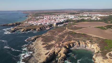 landscape of porto covo in portugal aerial view