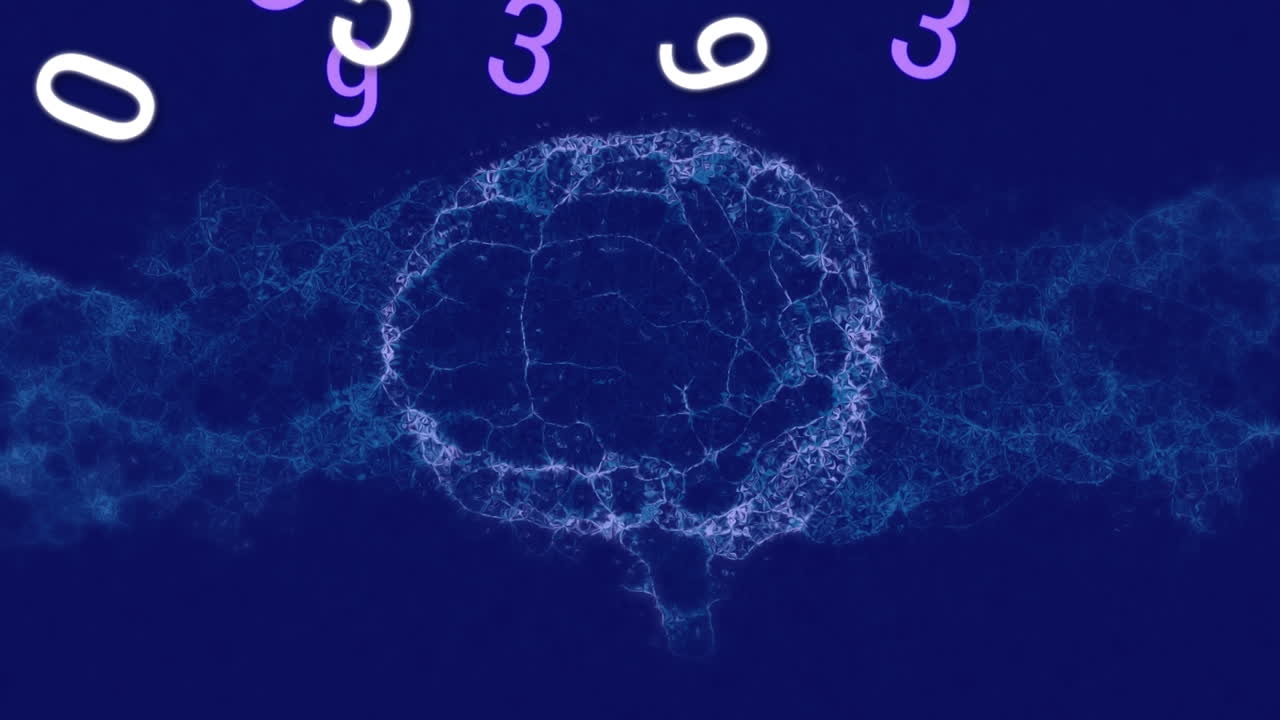 animación de números sobre el cerebro