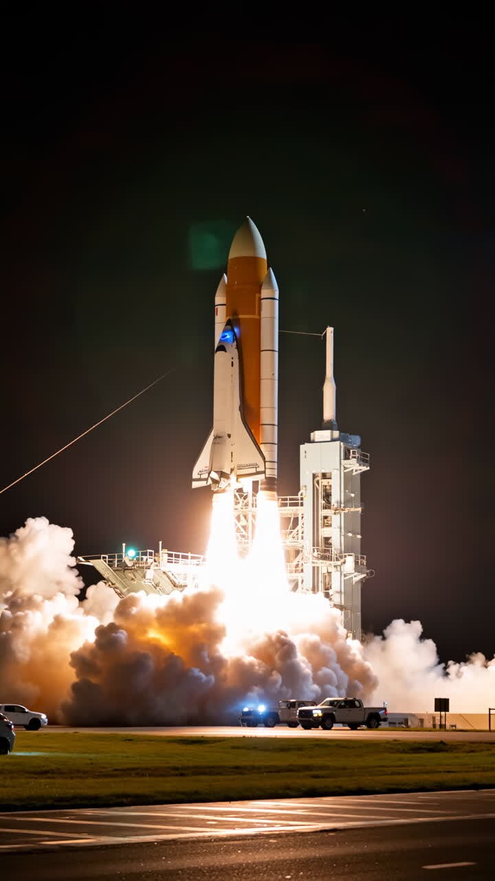 Space Shuttle Launch at Night