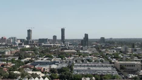 adelaide city skyline at daytime in australia - drone shot