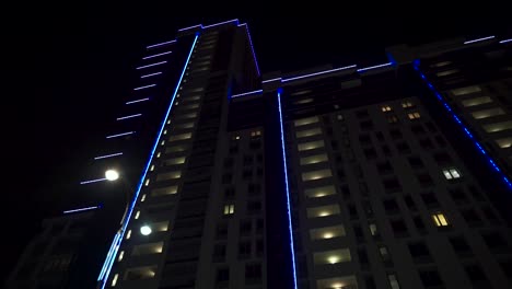 modern apartment building at night