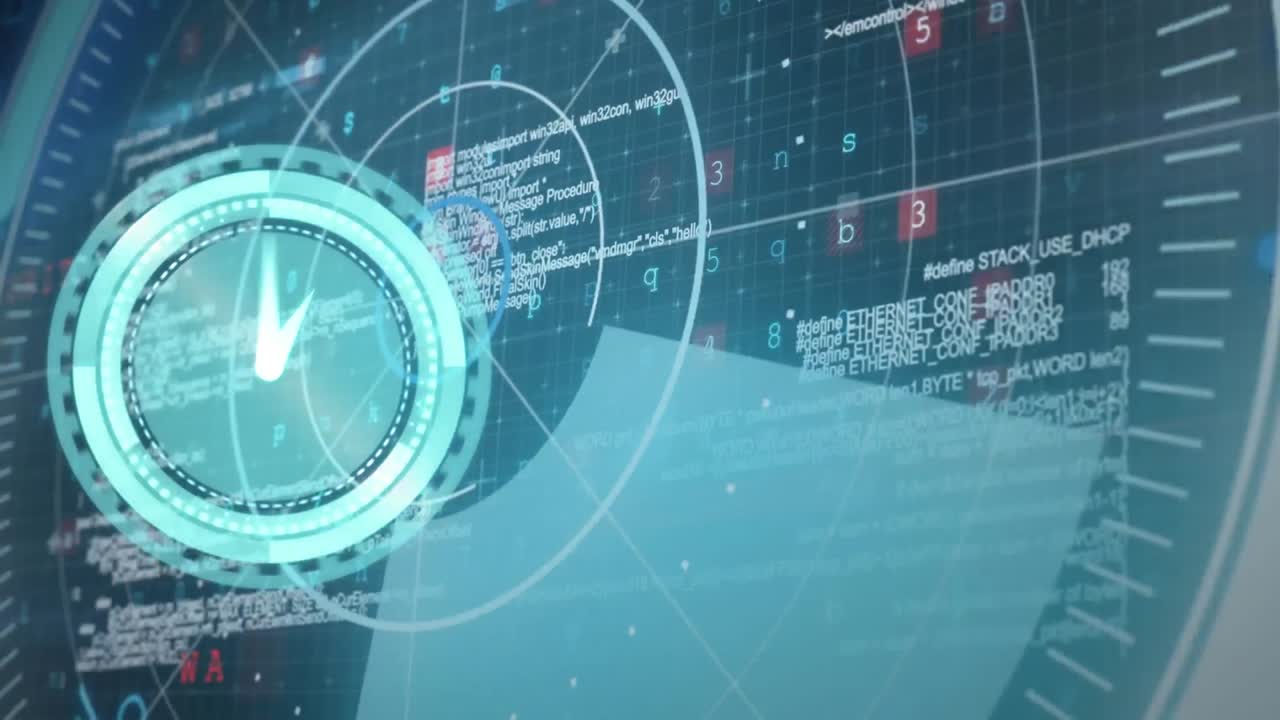 animación del tic-tac del reloj sobre el alcance y procesamiento de datos en la rejilla