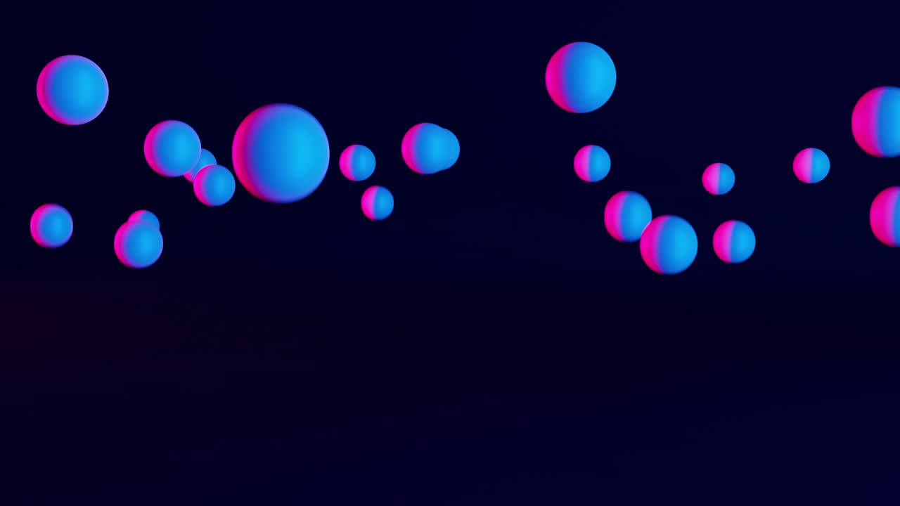 Falling many blue balls style neon and bouncing