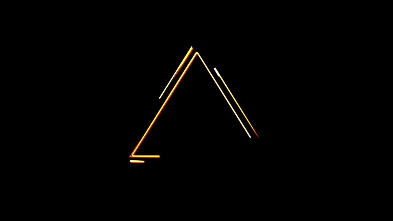 patrón sin costuras de neón popular. formas geométricas 2d con contorno móvil de neón. video 4k.