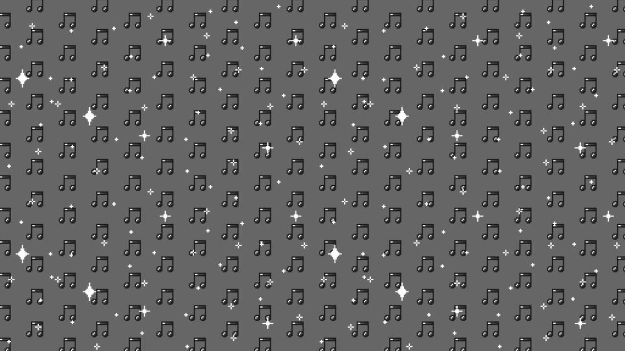 Music Notes Pixel Art Pattern