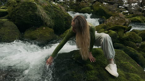 woman in a stream