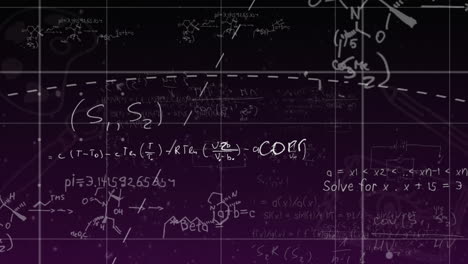 animación de fórmulas matemáticas e iconos de colores sobre un fondo negro