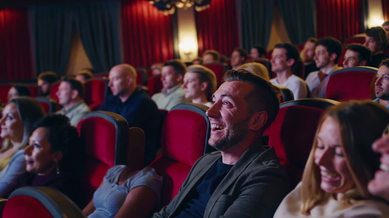 público viendo una película en un cine