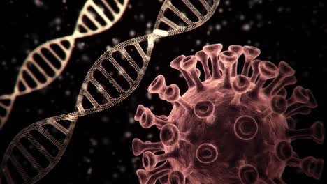 concepto de adn con antecedentes de virus covid n19
