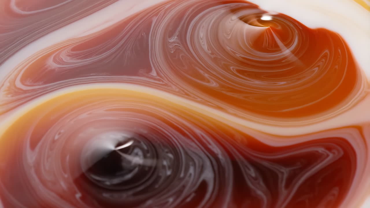 Abstract Swirling Liquid Art in Warm Tones