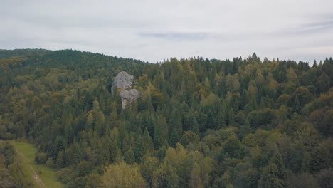 Beeindruckende-Drohnenaufnahme-Der-Berghügel-Im-Wald.-Herbst.-Luftaufnahme