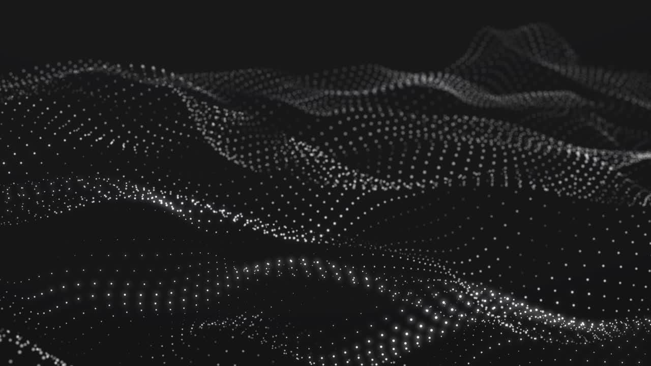 onda futurista con muchos puntos. fondo de movimiento abstracto de puntos. tecnología o ciencia. renderización 3d de bucle sin costuras. 4k