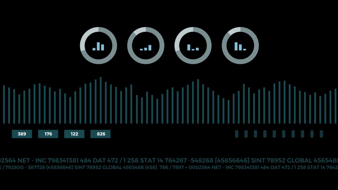 Abstract animated data report page