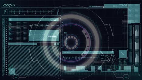 Animation of diverse data processing on digital screen