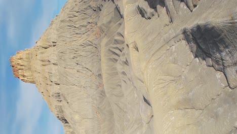 Vertical-Drone-Shot,-Factory-Butte-and-Dry-Desert-Landscape-of-Utah-USA