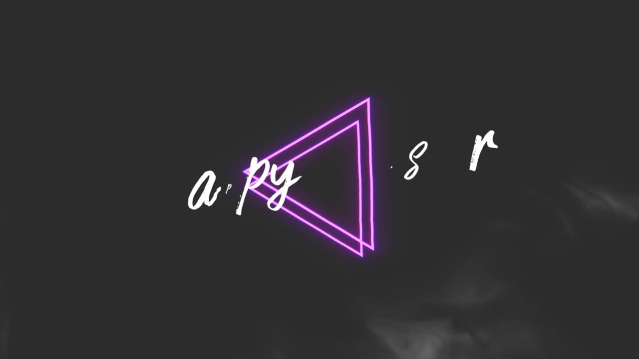 Buona Pasqua con triangoli neon viola e fumo