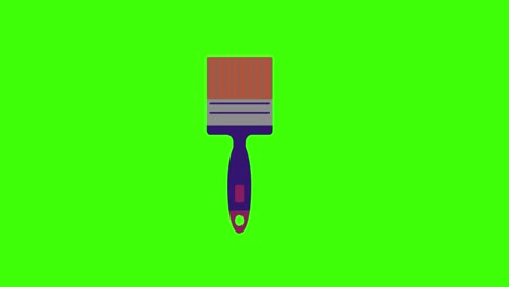 icon of a brush tool on a green screen in 4k