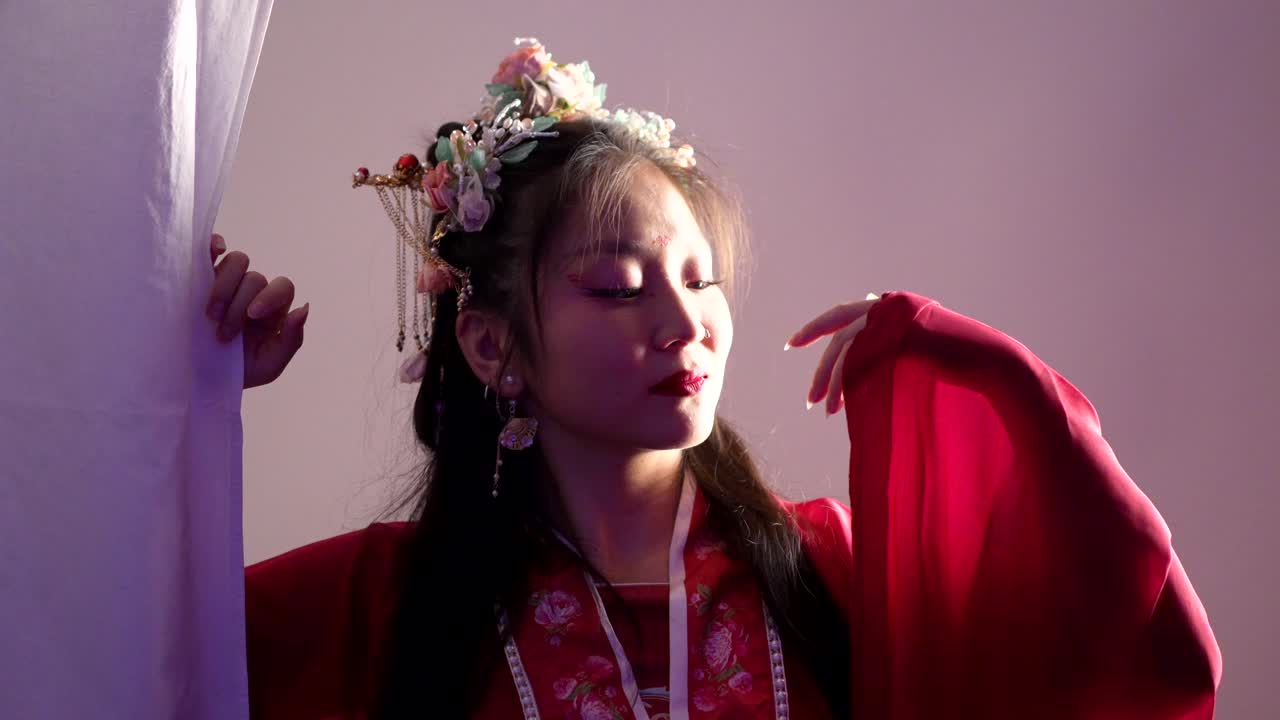 Woman in Traditional Hanfu Dress