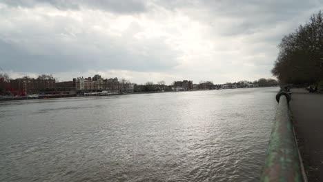 slow river in an urban environment