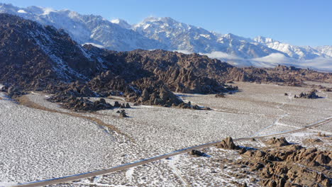 alabama hills california tesoro geológico visto desde arriba - panorámica amplia