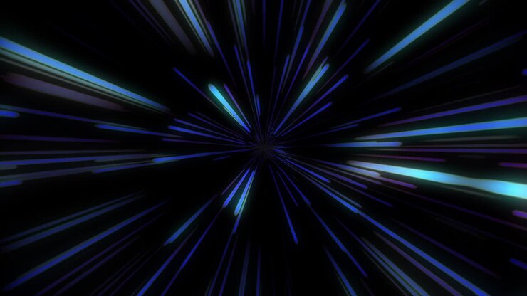 Astratto 4K di movimento di curvatura o iperspaziale con scie di stelle bianche. Movimento esplosivo ed espansivo. Sfondo di grafica in movimento e animazione.