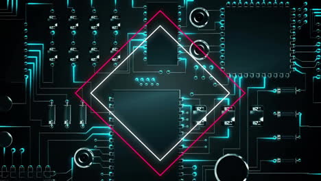 animación del patrón de neón y de la placa de circuitos