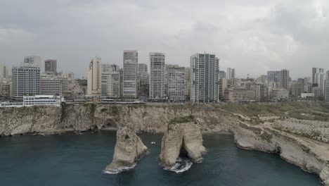 lebanon - raouche (pigeon rocks) - aerial shot