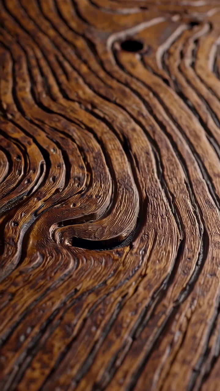 Abstract Wooden Texture with Wavy Grooves