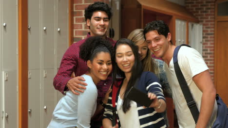 smiling students taking a selfie