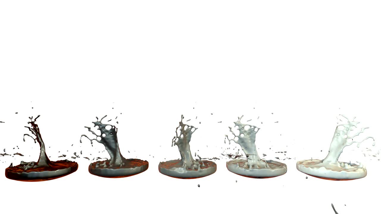 색 배경에서 시간 느려짐과 함께 춤을 추는 페인트: 음악을 재생하는 음악 스피커에 잉크의 3d 스플래시의 시레이션, 초고품질 4k에서 밝은 배경으로 스플래시는 회색의 색조 1