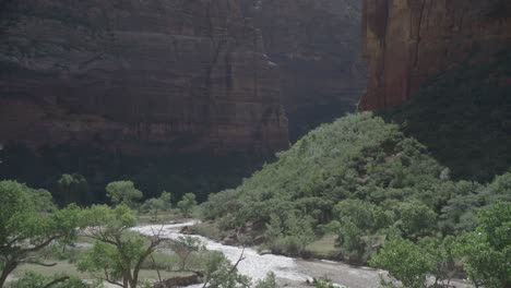 a river in a canyon at zion national park