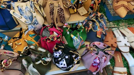 vibrant collection of handbags and shoes in sorrento