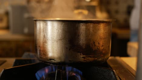 pot on a gas stove