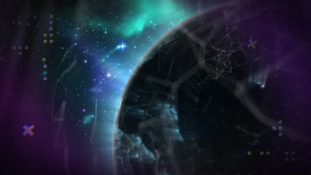 animación del globo con redes de conexiones