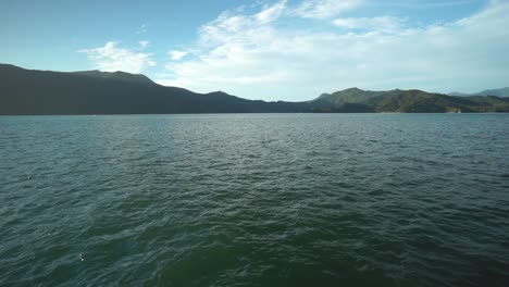 slowmo - view from boat of marlborough sounds, new zealand