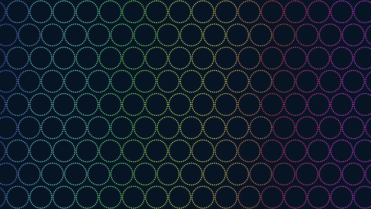 Colorful connected circles create mesmerizing circular pattern
