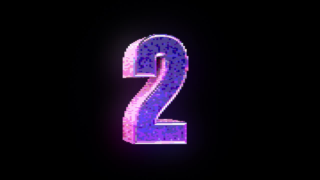 Retro Pixel Art Countdown with Glitch Effect