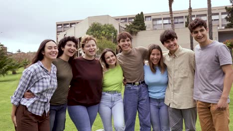 group of friends taking selfie