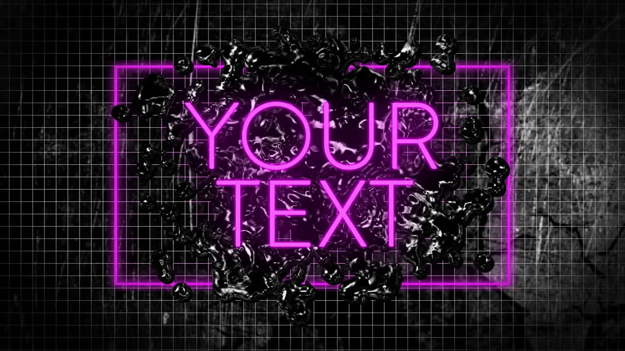 Animation of your text and abstract pattern in rectangle over grid pattern against cracked land