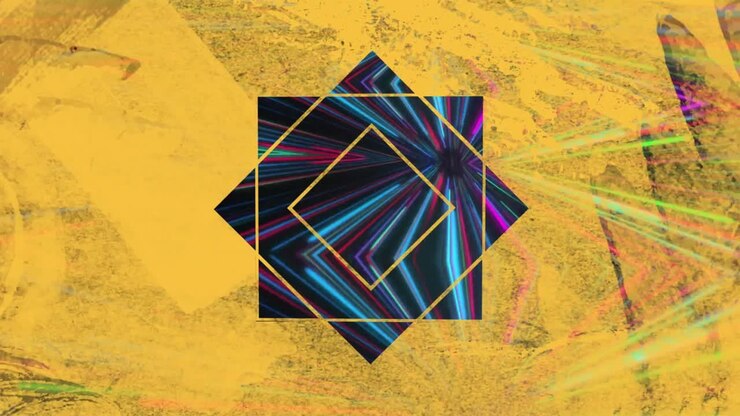 Composition of spiral of diamonds over distressed yellow background
