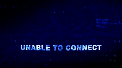 no se puede conectar texto ruido digital contracción glitch distorsión efecto error animación de bucle.