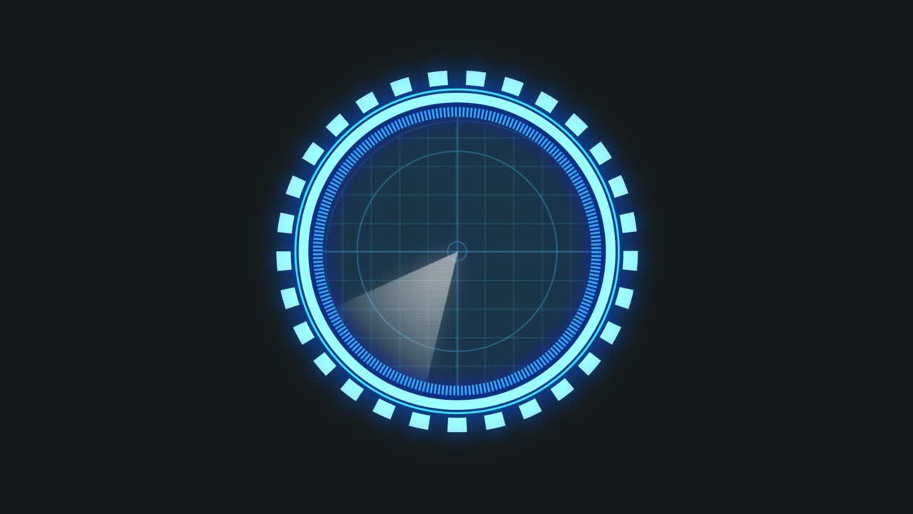 탐색 레이더: 목표물과 함께 레이더 화면의 애니메이션. 만화