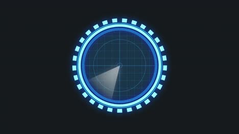 búsqueda de radar. animación de la pantalla de radar con objetivos. dibujos animados