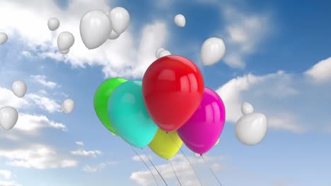 balloons on blue sky