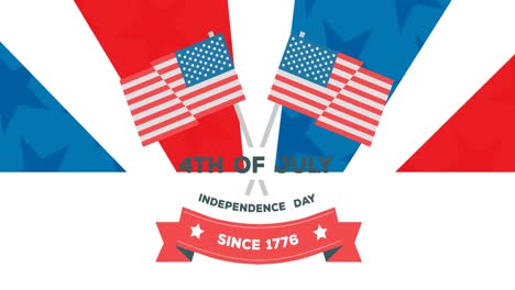 Animation-of-independence-day-text-over-flag-of-american-pattern