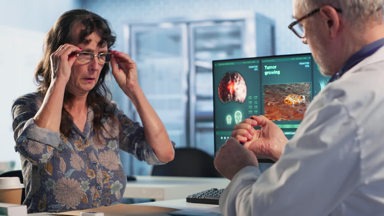 Vertical Video Male doctor performing a neurological examination with a pen light